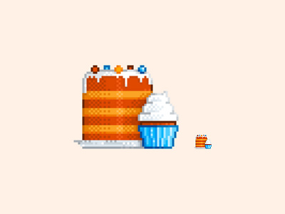 #10 Cakes pixel art 8bit cake color cupcake design food icon illustration pixel art retro