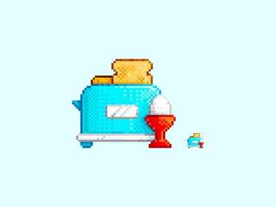 #11 Breakfast pixel art 8bit bread color design egg food icon illustration pixel art retro toaster