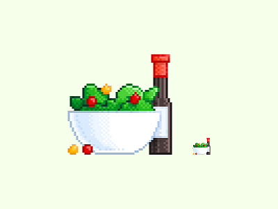 #13 Salad pixel art 8bit bottle color design green icon illustration pixel art retro salad vinegar