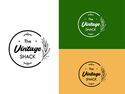 The Vintage Shack - Logo Concept 2 botanical branding design flat graphic design illustrator logo vector vintage vintage font
