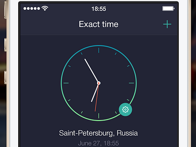 Exact Time App app city clock green ios7 time timezone zone
