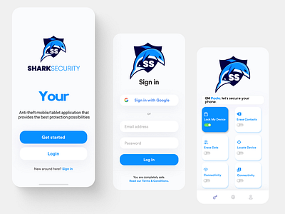 Shark Security phone security app security app shark security ui user interface