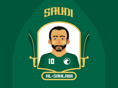 Al-Sahlawi of Saudi Arabia alsahlawi caricature football footballer saudi saudiarabia soccer worldcup