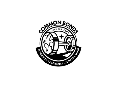 Common Bonds Logo. dumbbell fitness gym health logo logomark