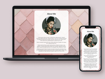 Pinkish website about me section branding design minimal portfolio page ui ux web website design