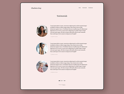 Testimonials page branding design minimal ui ux web website design