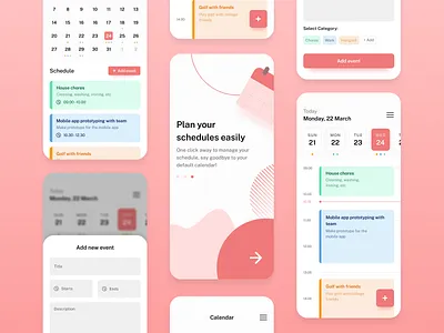 Calendar/Schedule Management App app calendar mobile mobile app design schedule schedule app scheduler task task management timeline to do to do list ui