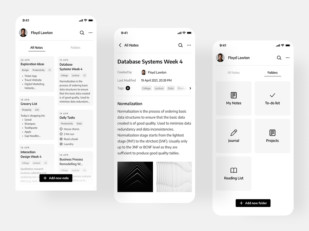 Notes App Mobile Concept by Arvin Aradhana on Dribbble