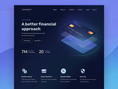 Diamoney - Financial Website Concept Landing Page