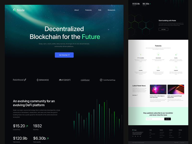 Node - Cryptocurrency Landing Page by Arvin Aradhana on Dribbble