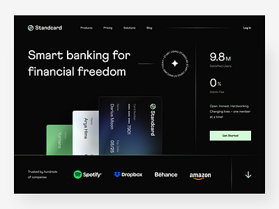 Standcard - Finance Landing Page bank banking card finance invest landing page market ui web