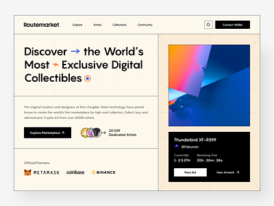 Routemarket - NFT Marketplace Landing Page