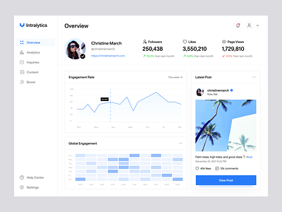 Social Media Analytics Dashboard analytics dashboard minimalist social media socialblade ui