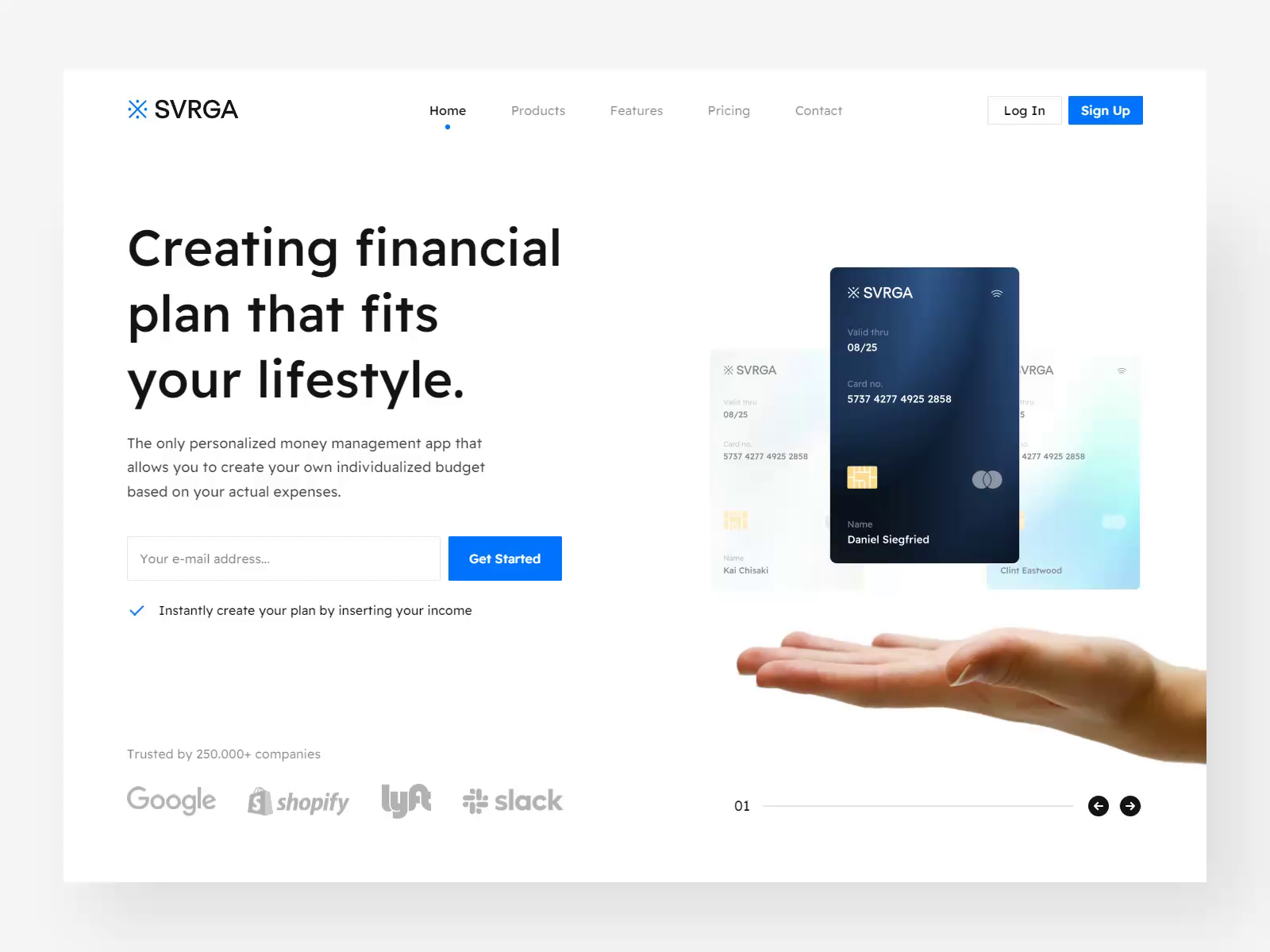 Svrga Finance Landing Page By Arvin Aradhana For Morva Labs On Dribbble