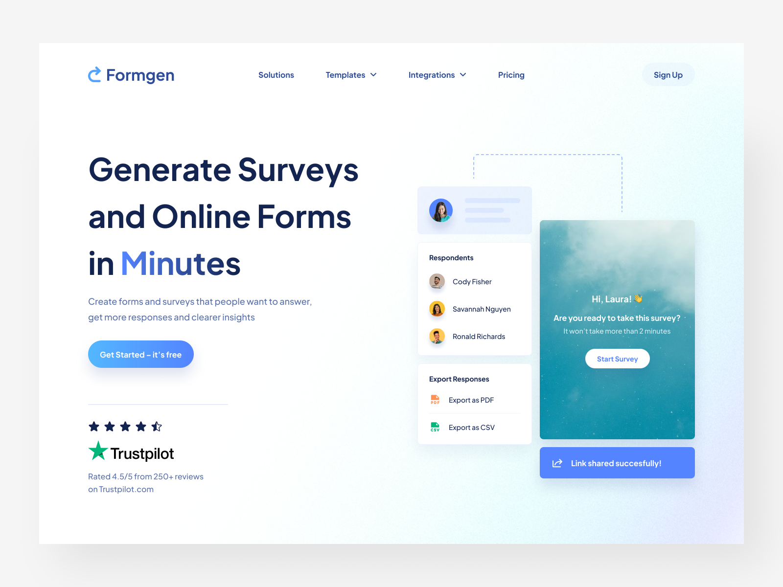 Formgen - Survey / Form Builder SaaS