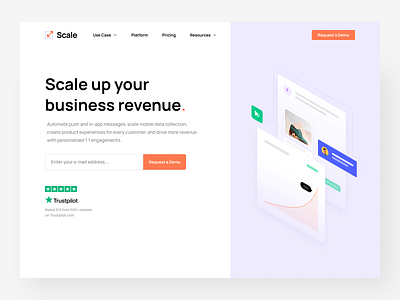 Scale - Marketing SaaS clean digital marketing marketing minimalist orange saas ui ui design web