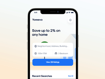 Yoreevo pull to refresh animation animation app dashboard estate illustration interface mobile motion graphics real refresh search slick studio sun ui ux