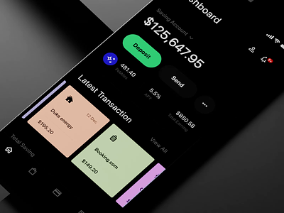 Fintech App - Pebble 3d app charts clean cryptocurrency dailyui dashboard figma gif interface layout mobile modern motion simple slick studio trading uiux ux
