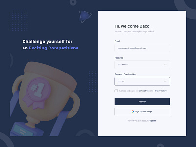 Daily UI 001 - Sign Up dailyui register register page sign up signup signup page ui challenge ui design ui register ui sign up ui web web design