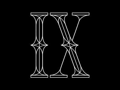 Nine design number serif symbol