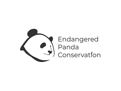 Endangered Panda Conservation White dailylogochallenge dailylogodesign