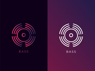 Bass Logo - Streaming Music Startup daily logo challenge dailylogochallenge dailylogodesign gradient gradient logo graphic graphicdesign logo logo design logos shape vector