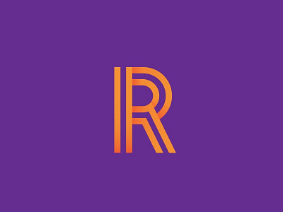 R layered letter r typography