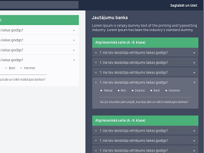 Edurio v3 / Survey wizard / Question selection step edurio flat question box ui user interface