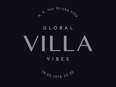 Global Villa Vibes party logo & typography branding graphic design identity logo type typography