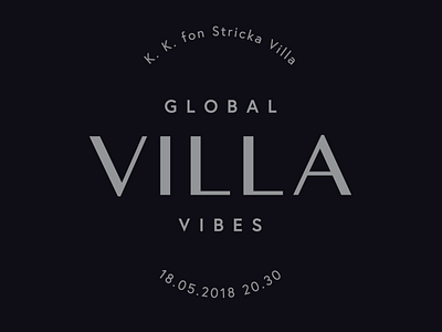 Global Villa Vibes party logo & typography