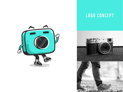 Camera + Walking animation branding camera design icon illustration logo photoshop walking