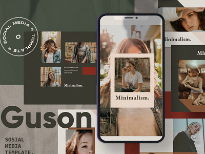 Guson Social Media Template branding business clean design instagram instagram stories instagram template instagram templates posts simple social media social media banner social media design social media pack social media template social media templates story template template design templates