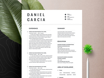 Clean & Professional | 2 Pages Cv Resume Templates