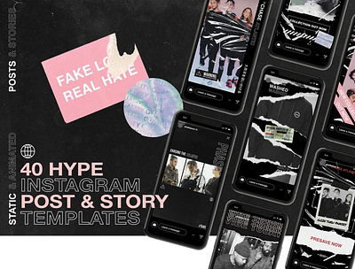 Hype Instagram Story/Post Templates animated animated story branding design instagram instagram banner instagram post instagram post template instagram posts instagram stories instagram story instagram story template instagram template post posts social media pack social media template social media templates stories story