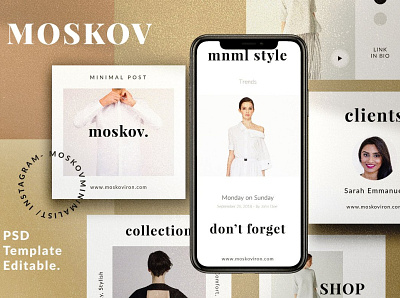 Whitey Instagram Stories & Posts blog blogger design desing elegant instagram instagram banner instagram post instagram post template instagram stories instagram story template instagram template minimal modern post posts professional social media stories story