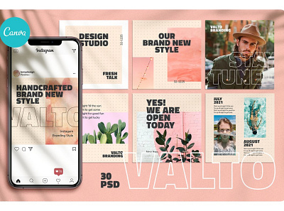 VALTO – Instagram Branding Template blog blogger color design fashion instagram instagram banner instagram post instagram stories instagram story template instagram template instagram templates minimal posts social media social media pack social media template stories story template