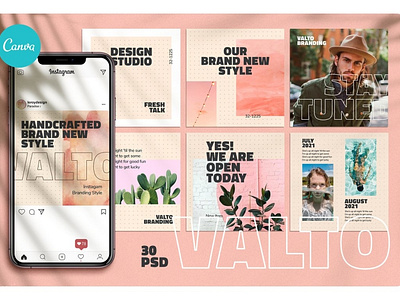 VALTO – Instagram Branding Template blog blogger color design fashion instagram instagram banner instagram post instagram stories instagram story template instagram template instagram templates minimal posts social media social media pack social media template stories story template