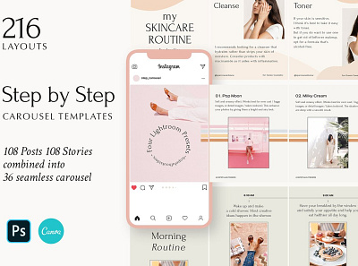 Step by Step - Instagram Templates advertising branding carousel color design instagram instagram banner instagram post instagram post template instagram posts instagram stories instagram story template instagram template instagram templates social media social media template stories story template templates