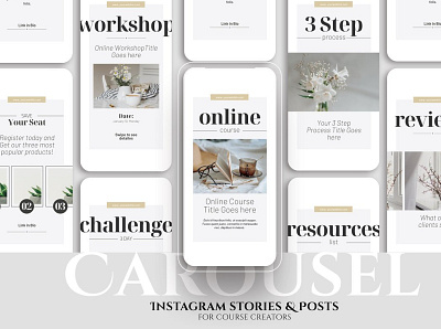 Instagram Stories & Posts blog blogger business carousel design instagram instagram banner instagram post instagram posts instagram posts template instagram stories instagram story template instagram template minimal posts social media social media pack social media template stories template