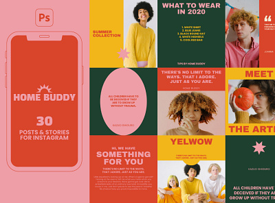 Colorful Instagram Templates - Posts & Stories advertising branding colorful design instagram instagram banner instagram post instagram posts instagram posts template instagram stories instagram stories pack instagram stories template instagram story instagram template instagram templates modern post posts social media social media template