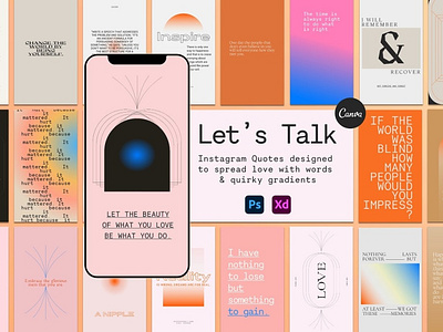 Let's Talk Instagram Quotes design instagram instagram banner instagram post instagram post template instagram quotes instagram stories instagram story template instagram template minimalist post posts quote quotes social media social media pack social media template stories story template