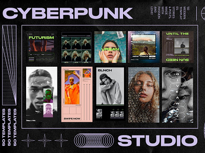 CYBERPUNK Instagram Templates cyberpunk instagram instagram banner instagram post instagram posts instagram posts template instagram stories instagram stories pack instagram stories template instagram template instagram templates post posts social app social media social media design social media pack social media template stories story