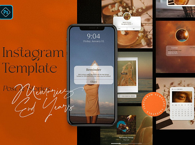 New Year Carausel - Instagram Posts & Stories design holidays instagram instagram banner instagram post instagram post template instagram posts instagram stories instagram stories pack instagram stories template instagram template new year new year template new year templates posts social media social media pack social media template story template