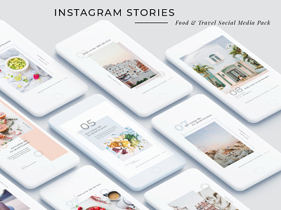 Food & Travel Instagram Stories & Posts Pack design food food template instagram instagram banner instagram post instagram post template instagram posts instagram stories instagram story instagram story template instagram template instagram templates social media social media pack social media templates template travel travel app travel templates