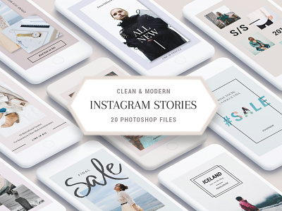 Clean & Modern Instagram Posts & Stories instagram instagram banner instagram post instagram posts instagram posts template instagram stories instagram stories pack instagram stories template instagram story template instagram template minimal modern popular posts recent social media social media pack social media templates stories template