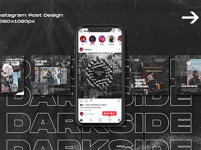 Darkside - Instagram Stories & Posts blog blogger dark instagram instagram banner instagram post instagram posts instagram posts template instagram stories instagram template minimal modern post posts social media social media banner social media design social media pack social media template social media templates