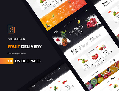 Fruit Delivery UI Kit adaptive blocks catalog creative dashboard fruit fruit delivery fruits fruity portal responsive sales shop store ui ui ux ui design ui kit user interface ux