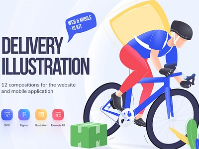 Delivery Illustration Pack / Web & Mobile - UI Kit banner delivery delivery app delivery illustration delivery illustrations delivery service design illustration illustration art illustration design illustration digital illustrations mobile ui ui kit user interface web web design web development website