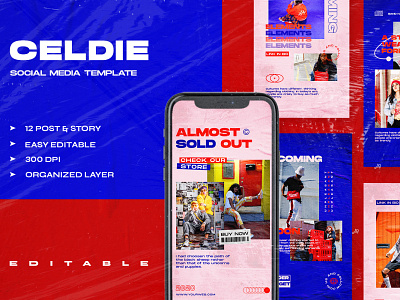 Celdie - Instagram Posts & Stories Template