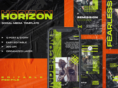 Horizon - Instagram Posts & Stories Template instagram instagram banner instagram post instagram posts instagram posts template instagram stories instagram stories pack instagram stories template instagram story instagram story template instagram template instagram templates post posts social media social media banner social media design social media pack stories story